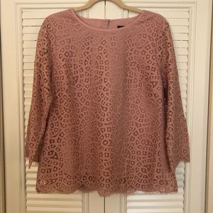 J. Crew Factory 3/4 Sleeve Lace Top